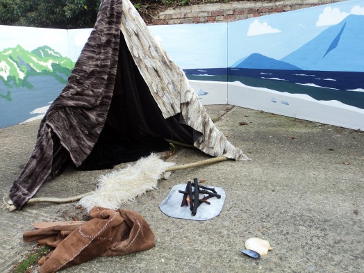 Mesolithic tent shelter replica